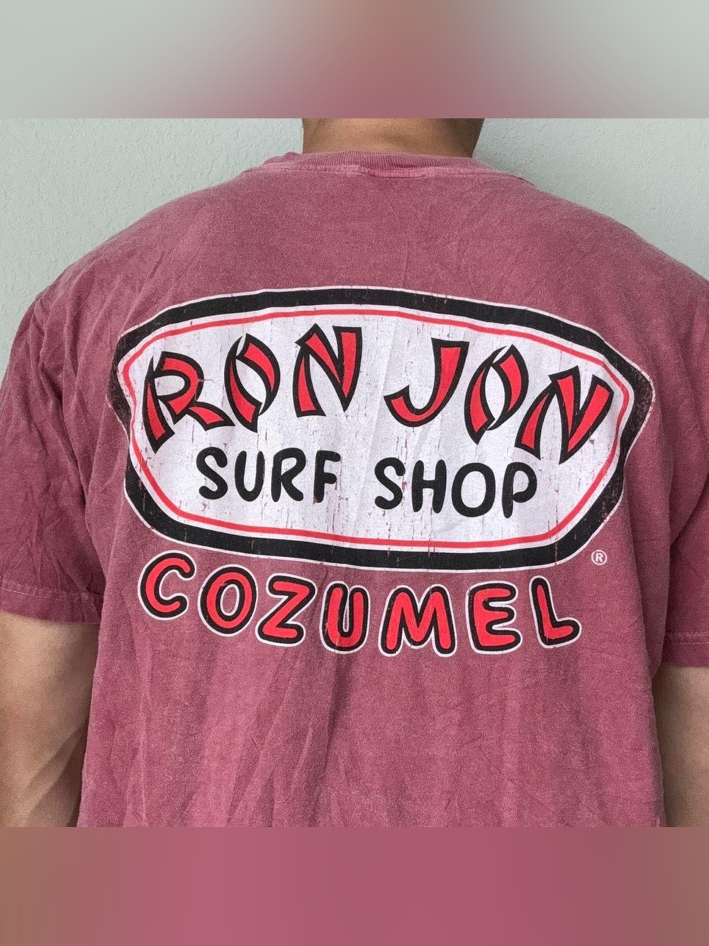 Vintage 2000s Ron Jon Surf Shop Graphics Red Tee Shirt